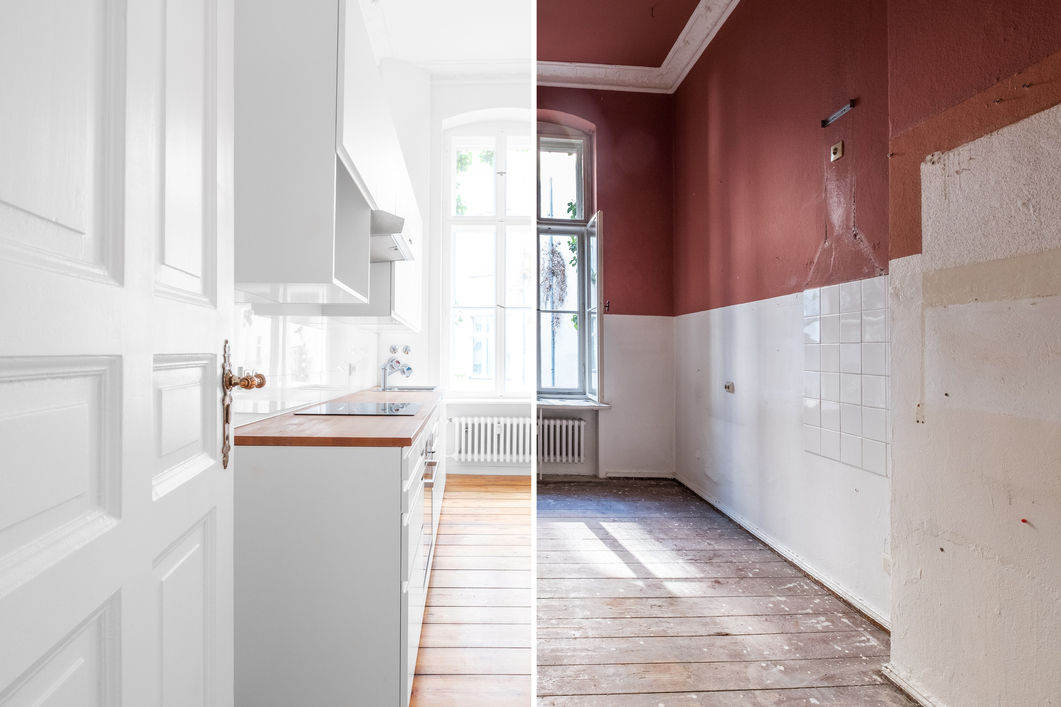 Use image: renovation-concept---kitchen-room-before-and-after-refurbishment-or-restoration----1691820328_2125x1